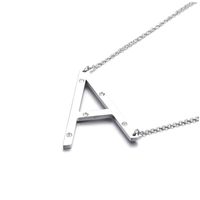 26 English Letter Pendant Diamond Stainless Steel Necklace main image 2