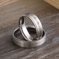 European And American Simple Jewelry Stainless Steel Matte Rings Creative Couple Rings main image 5