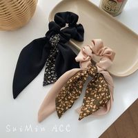 Simple Floral Streamer Color Matching Bow Knot Hair Rope Rubber Band Tide Hair Ornament main image 6