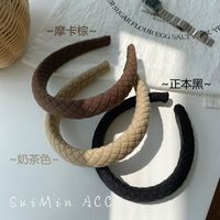 Korean Style Autumn And Winter Fashion Simple Sponge Wide Side Headband Wholesale main image 3