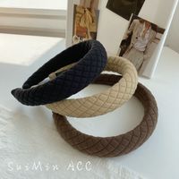 Korean Style Autumn And Winter Fashion Simple Sponge Wide Side Headband Wholesale main image 4