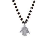 Retro Hand Of Fatima Pendant Necklace Stainless Steel Clavicle Necklace Wholesale sku image 1