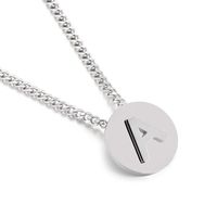 Simple Couple Pendant Round Brand 26 Letters Stainless Steel Clavicle Chain Necklace sku image 1