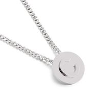 Simple Couple Pendant Round Brand 26 Letters Stainless Steel Clavicle Chain Necklace sku image 3