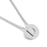 Simple Couple Pendant Round Brand 26 Letters Stainless Steel Clavicle Chain Necklace sku image 4