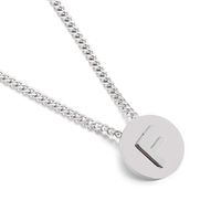 Simple Couple Pendant Round Brand 26 Letters Stainless Steel Clavicle Chain Necklace sku image 6