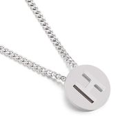 Simple Couple Pendant Round Brand 26 Letters Stainless Steel Clavicle Chain Necklace sku image 8