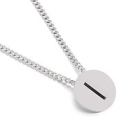 Simple Couple Pendant Round Brand 26 Letters Stainless Steel Clavicle Chain Necklace sku image 9
