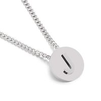 Simple Couple Pendant Round Brand 26 Letters Stainless Steel Clavicle Chain Necklace sku image 10