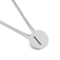 Simple Couple Pendant Round Brand 26 Letters Stainless Steel Clavicle Chain Necklace sku image 12