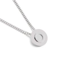 Simple Couple Pendant Round Brand 26 Letters Stainless Steel Clavicle Chain Necklace sku image 15