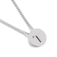 Simple Couple Pendant Round Brand 26 Letters Stainless Steel Clavicle Chain Necklace sku image 20