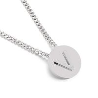 Simple Couple Pendant Round Brand 26 Letters Stainless Steel Clavicle Chain Necklace sku image 22