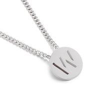 Simple Couple Pendant Round Brand 26 Letters Stainless Steel Clavicle Chain Necklace sku image 23