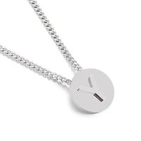 Simple Couple Pendant Round Brand 26 Letters Stainless Steel Clavicle Chain Necklace sku image 25