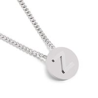 Simple Couple Pendant Round Brand 26 Letters Stainless Steel Clavicle Chain Necklace sku image 26