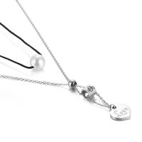New Korean Version Of The Number 0-9 Necklace Heart-shaped Love Pearl Pendant Fashion Jewelry Wholesale sku image 1