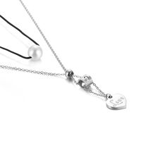 New Korean Version Of The Number 0-9 Necklace Heart-shaped Love Pearl Pendant Fashion Jewelry Wholesale sku image 3