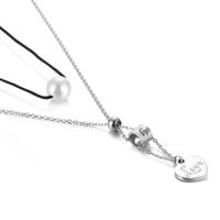 New Korean Version Of The Number 0-9 Necklace Heart-shaped Love Pearl Pendant Fashion Jewelry Wholesale sku image 7