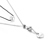 New Korean Version Of The Number 0-9 Necklace Heart-shaped Love Pearl Pendant Fashion Jewelry Wholesale sku image 10