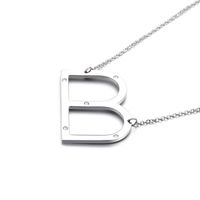 26 English Letter Pendant Diamond Stainless Steel Necklace sku image 2