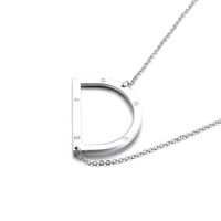26 English Letter Pendant Diamond Stainless Steel Necklace sku image 4