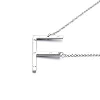 26 English Letter Pendant Diamond Stainless Steel Necklace sku image 6