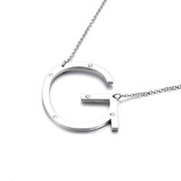 26 English Letter Pendant Diamond Stainless Steel Necklace sku image 7