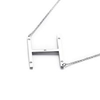 26 English Letter Pendant Diamond Stainless Steel Necklace sku image 8