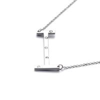 26 English Letter Pendant Diamond Stainless Steel Necklace sku image 9