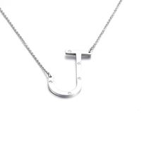 26 English Letter Pendant Diamond Stainless Steel Necklace sku image 10
