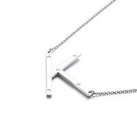 26 English Letter Pendant Diamond Stainless Steel Necklace sku image 11
