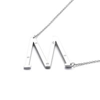 26 English Letter Pendant Diamond Stainless Steel Necklace sku image 13