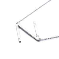 26 English Letter Pendant Diamond Stainless Steel Necklace sku image 14