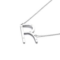 26 English Letter Pendant Diamond Stainless Steel Necklace sku image 18