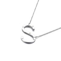 26 English Letter Pendant Diamond Stainless Steel Necklace sku image 19
