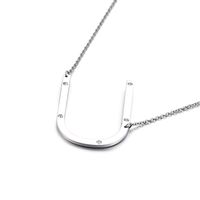 26 English Letter Pendant Diamond Stainless Steel Necklace sku image 21