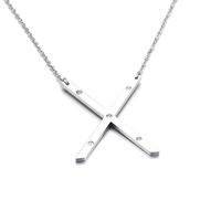 26 English Letter Pendant Diamond Stainless Steel Necklace sku image 24