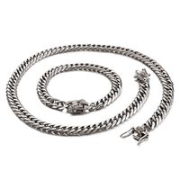 Korean Bracelet Stainless Steel Necklace Jewelry Set Wholesale sku image 1
