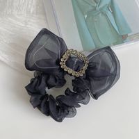 Korean Style New Textured Bow Large Intestine Hair Band Diamond Grenadine Hair Rope Online Influencer Refined Intestine Ring Rubber Band Hair Accessories sku image 1