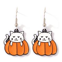 New Halloween Orange Cat Earrings main image 4