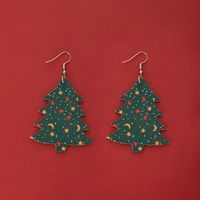 New Ornaments Christmas Green Christmas Tree Earrings sku image 1
