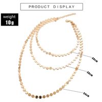 Korean Version Of The New Jewelry Gold Disc Heavy Metal Three-layer Necklace main image 3