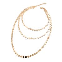 Korean Version Of The New Jewelry Gold Disc Heavy Metal Three-layer Necklace sku image 1