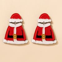 Bijoux Transfrontaliers Européens Et Américains Boucles D'oreilles Costume De Noël Rouge main image 5