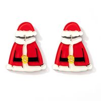 Bijoux Transfrontaliers Européens Et Américains Boucles D'oreilles Costume De Noël Rouge main image 7