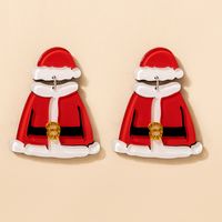 European And American Cross-border Jewelry Christmas Red Costume Earrings sku image 1