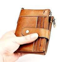 New Anti-theft Brush Wallet Multi-card Slot Leather Coin Purse Zipper Purse main image 5