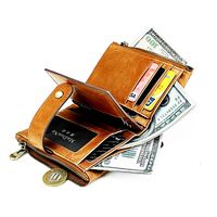 Neue Anti-diebstahl-bürste Brieftasche Multi-kartensteckplatz Leder Geldbörse Reißverschluss Geldbörse main image 3