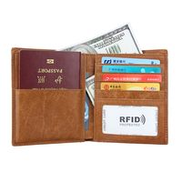 تبيع الشركات المصنعة بالجملة  Rfid للرجال والنساء مشبك جواز السفر للجلد متعدد الوظائف مجموعة بطاقات الاعتماد بالجملة main image 3